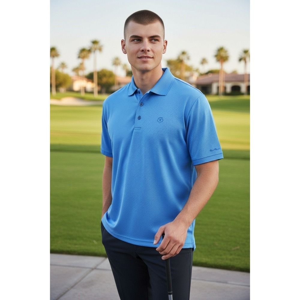 Ben Hogan Men's Blue L Polo Shirt 30% Recycled Polyester Performance